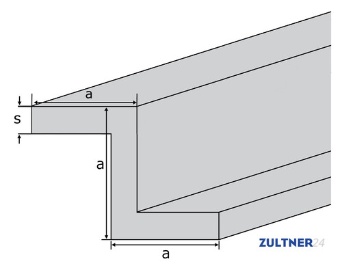 Alu-Z-Profil EN-AW 6060 (AlMgSi0,5) 50x50x50x4 mm gepresst T66 EZL 6 m