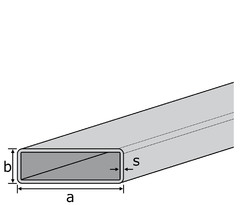 1.4301 Deko- Flachkantrohr 40x20x1,5 mm HF-geschweißt  geschliffen  EZL  6 m + Schutzschlauch