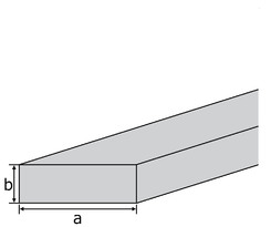 Alu-Flach EN-AW 6060 (AlMgSi0,5) 20x2 mm eloxiert natur E6/EV1 EZL a 6 m